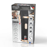 Adler AD 2853 Akku Haarschneider, Haartrimmer für Kopfhaar und Koteletten, Stahlklinge, LED-Display, USB, 0,8-13 mm Schwarz Golden