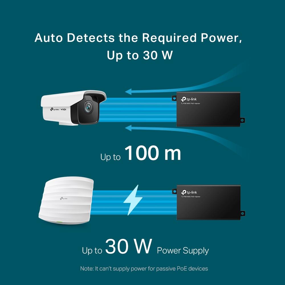 TP-Link TL-POE160S PoE+ Injektoradapter 1x Gigabit PoE-Port 1x Gigabit Non-PoE-Port Injektor Adapter