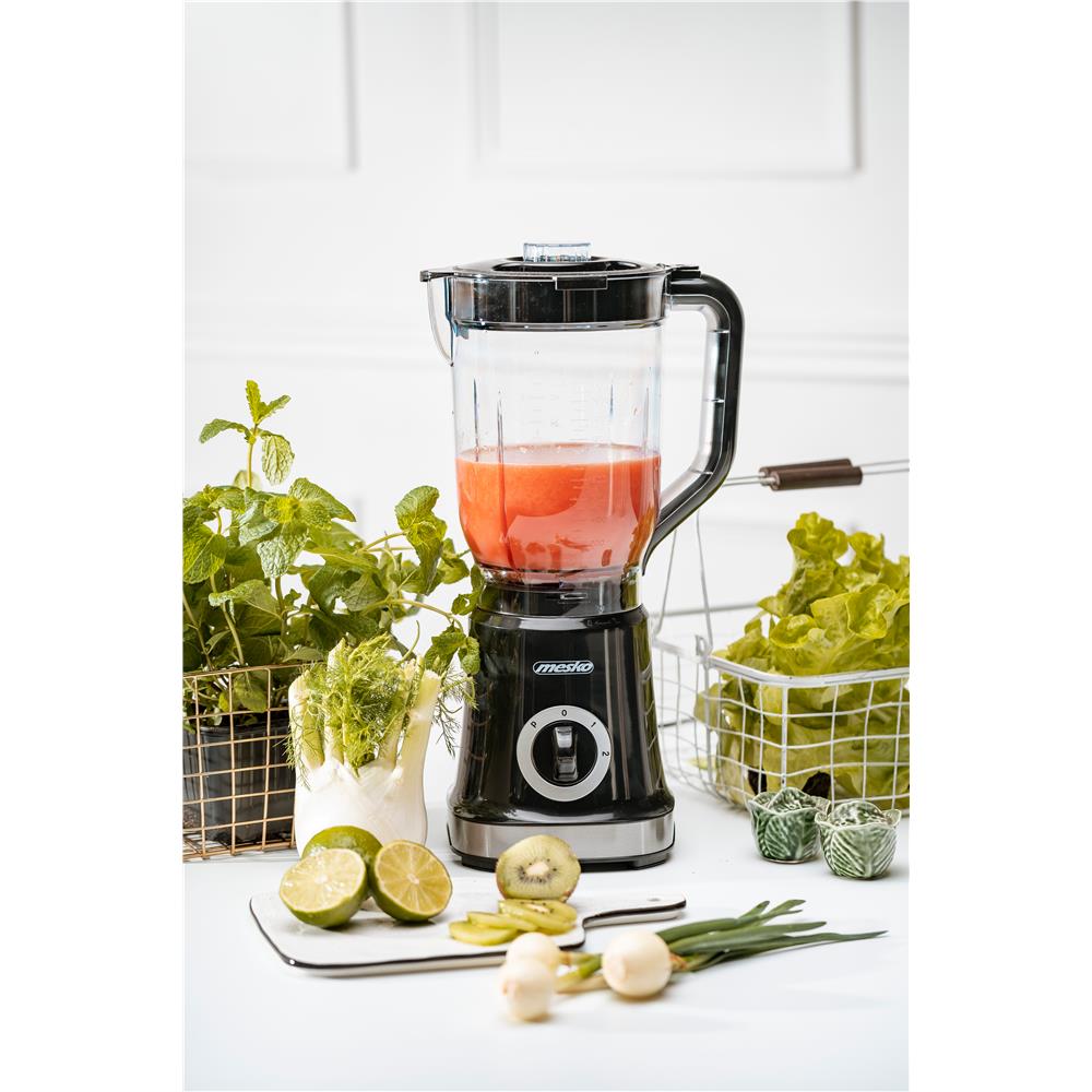 Mesko MS 4079b Standmixer Schwarz 1,8 Liter 1000W Mixer Smoothie Maker Edelstahl Messer Kunststoff