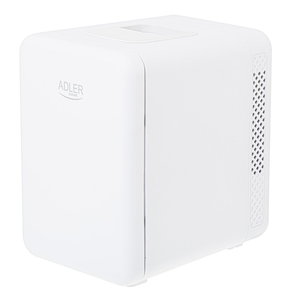 Adler AD 8084w Mini Kühlschrank 4 L, thermoelektrische Kühlbox, klein, tragbar, mit Kühl- und Heizfunktion, für Auto und Zuhause, Kosmetikkühlschrank, Getränkekühler, Weiß