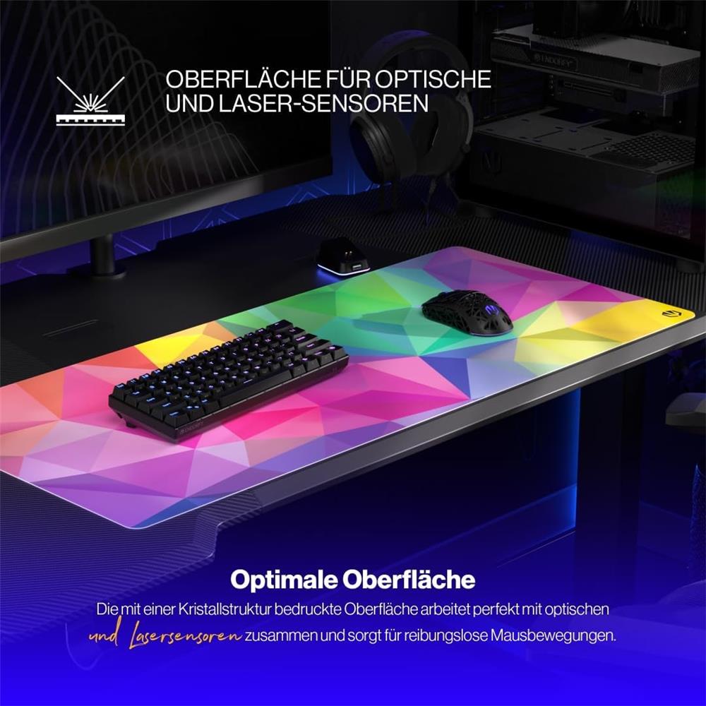 ENDORFY Crystal Spectrum XL Mauspad mehrfarbig rutschfest 900 x 400 mm