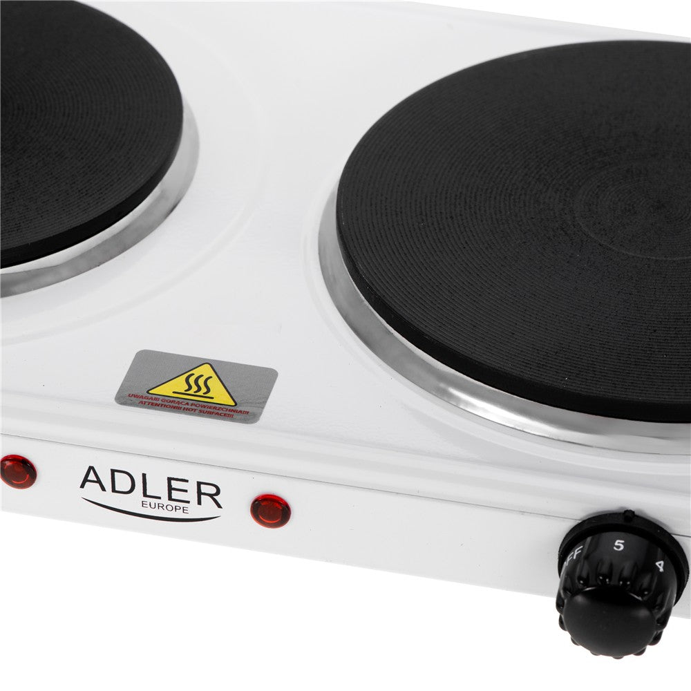 Adler AD 6520 Doppelkochplatte elektrisch weiß
