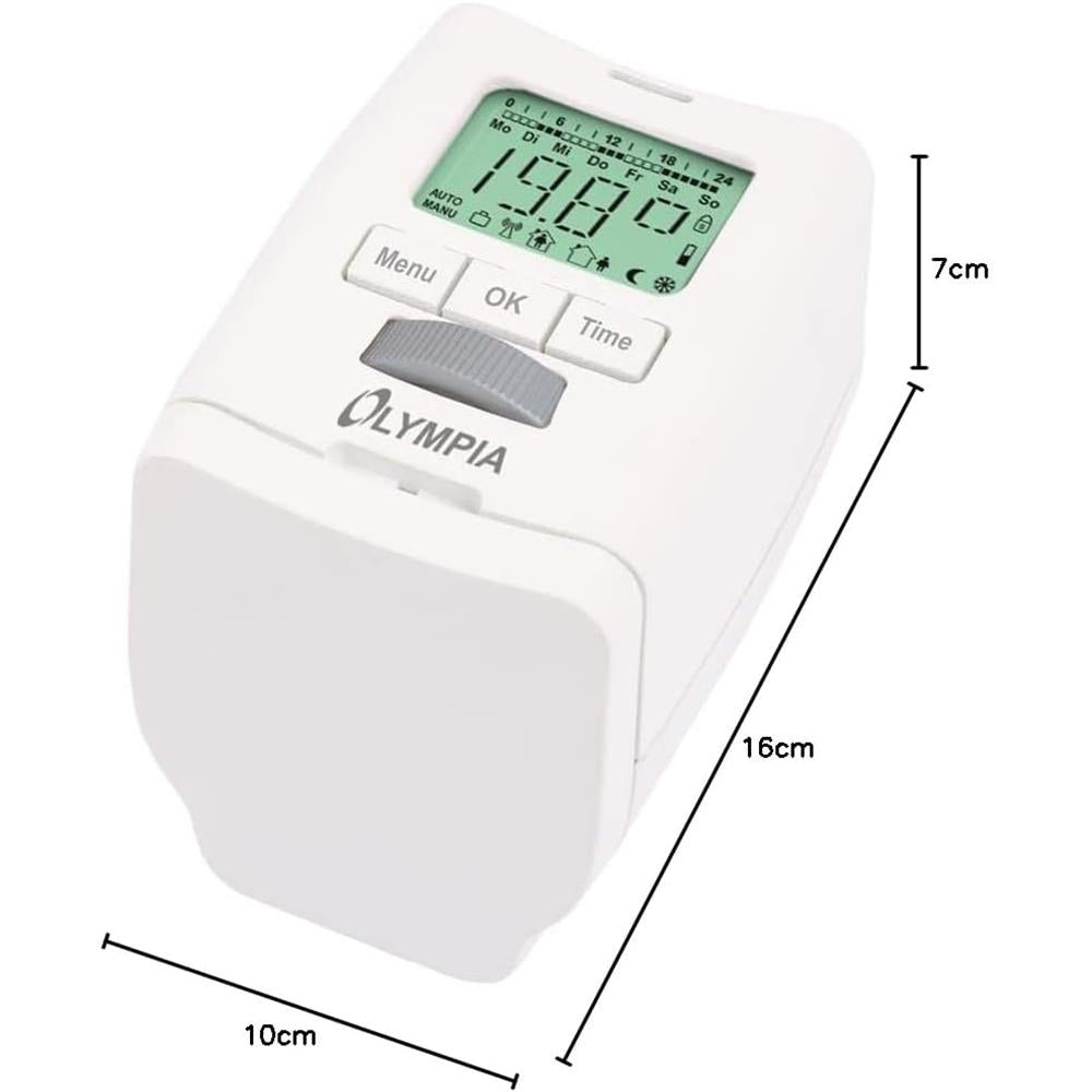 Olympia HT 430‑22 Heizkörperthermostat – Energiespar-Thermostat programmierbar (2er Set)
