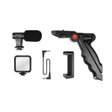 LogiLink Vlogger Kit für Smartphones mit LED Licht Mikrofon Stativ