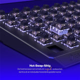 ENDORFY Thock 75% Wireless DE Kailh Box Black Pudding, Tastatur, Schwarz, Beleuchtet, Kabellos, DE-Layout