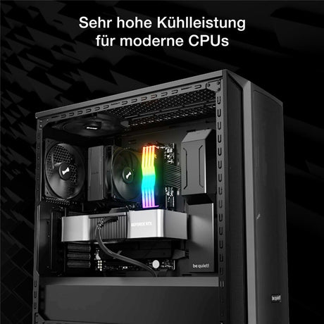 be quiet! Pure Rock 3 Black Luftkühler sehr hohe Kühlleistung 4 Hochleistungs-Heatpipes mit HDT-Technologie