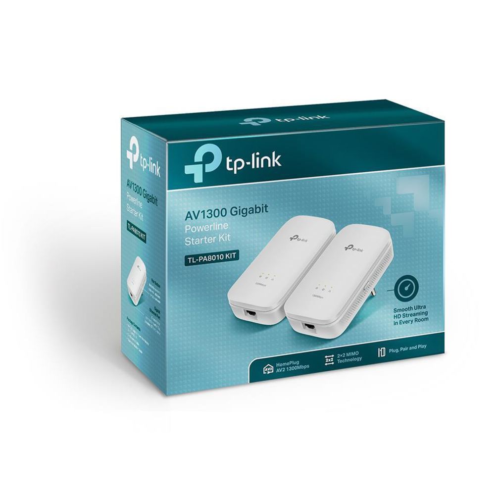 TP-Link TL-PA8010 KIT l 1200Mbit/s Powerline 1x Gigabit Port 2*2-MIMO Plug & Play | refurbished