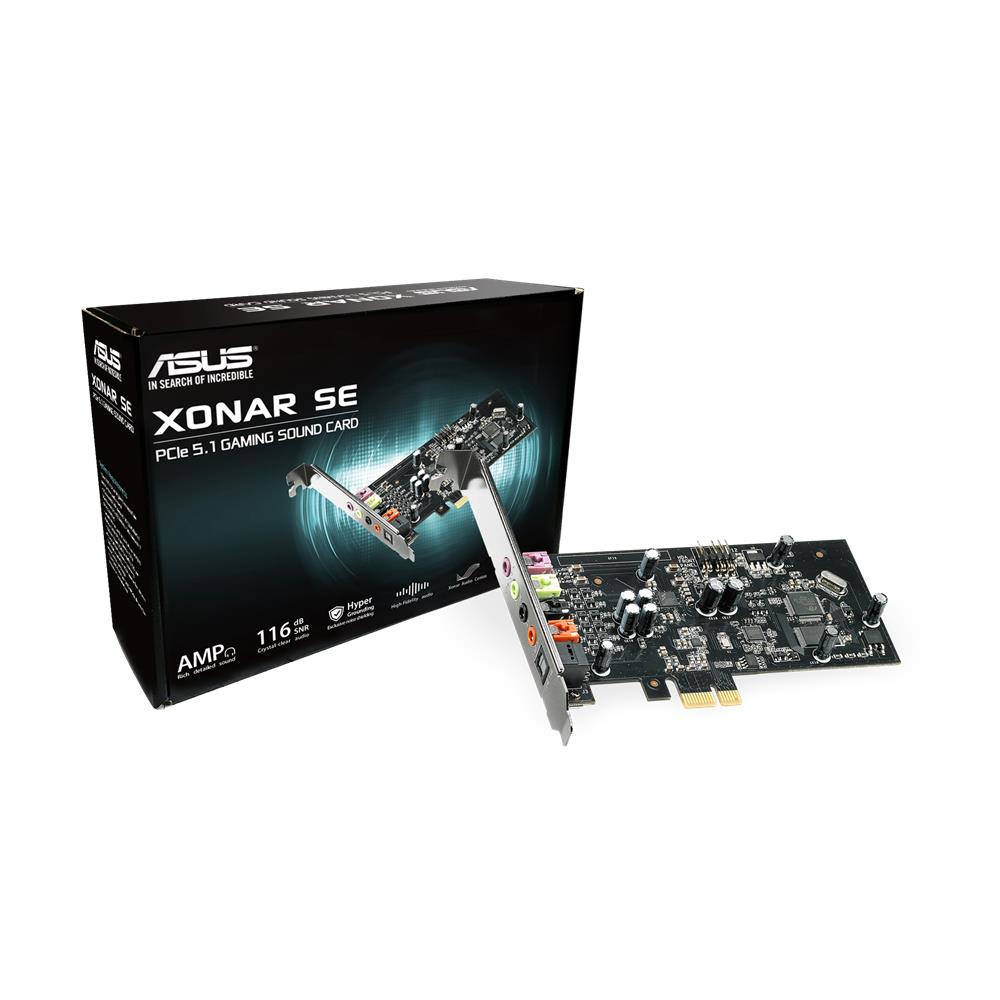 ASUS Xonar SE interne Soundkarte PCI-Express Kopfhörerverstärker bis zu 300 Ohm 116 dB