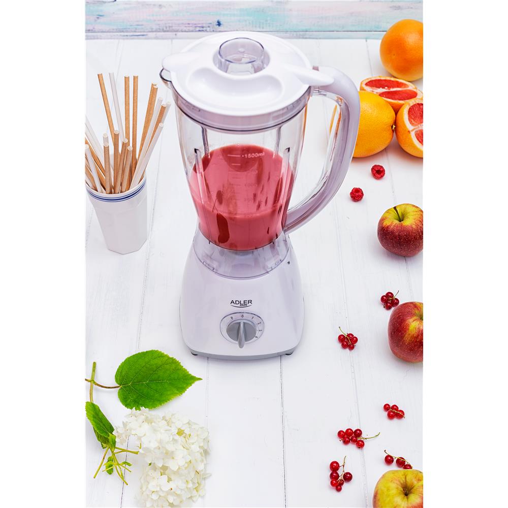 Adler AD 4057 Standmixer 1,5L 450 Watt Weiß für Smoothies Milchshakes Säfte