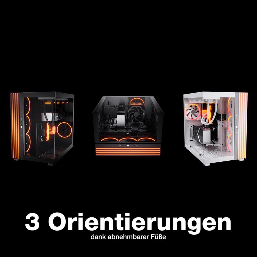 be quiet! Light Base 900 FX Black PC-Gehäuse atemberaubender Panorama-Blick Show Case