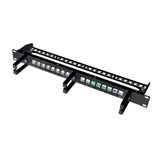 LogiLink 19" Keystone Panel 16-Port – Geschirmt, mit Kabelmanagement-Bügeln, Schwarz