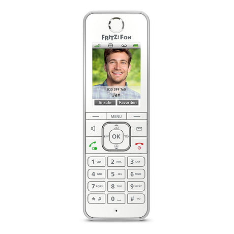 FRITZ!Fon C6 – Weißes Komfort-DECT-Telefon mit Farbdisplay & HD-Telefonie