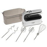 Adler AD 4229 Handmixer 9 Geschwindigkeiten Turbo Funktion Knethaken Schneebesen weiß schwarz