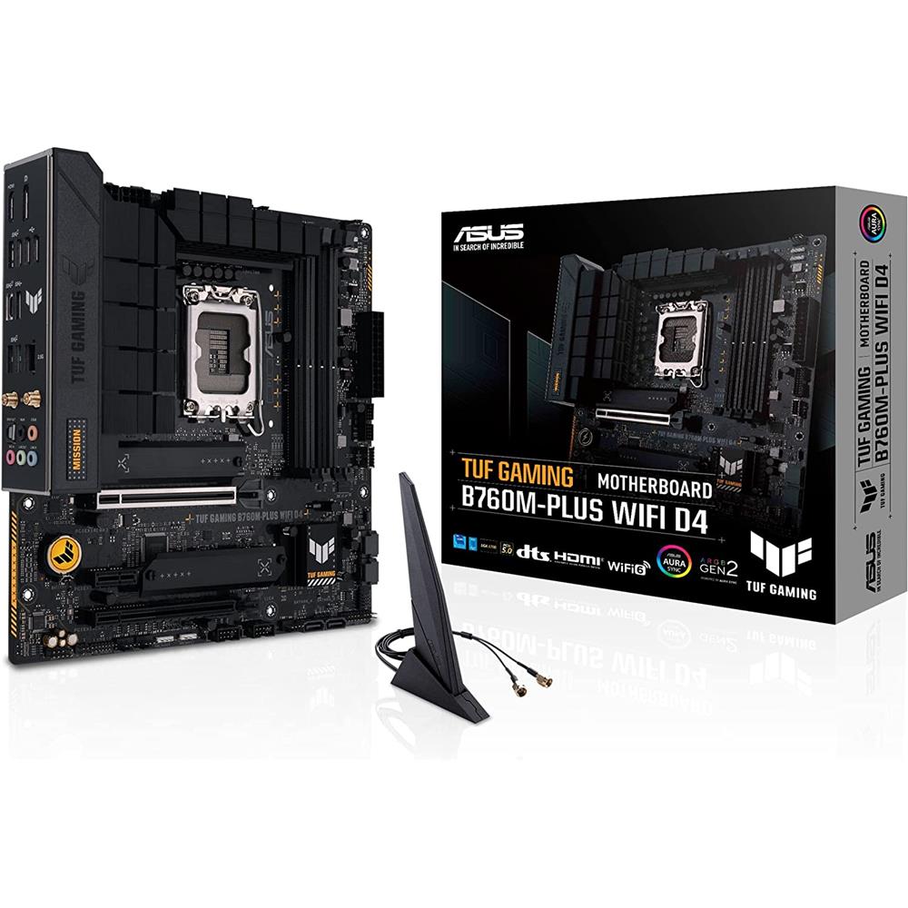 ASUS TUF GAMING B760M-PLUS WIFI D4 Mainboard Sockel Intel LGA 1700 mATX DDR4 PCIe 5.0 M.2 WiFi 6