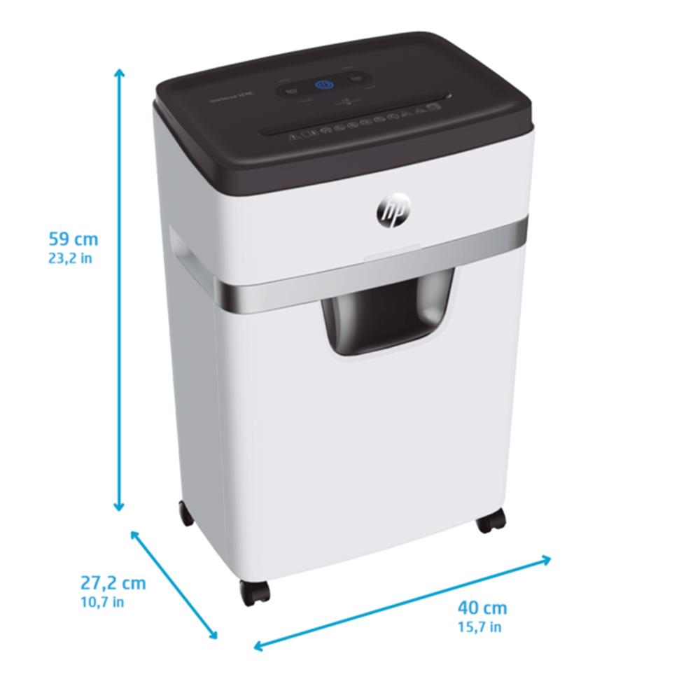 HP OneShred 12MC Aktenvernichter P5 Micro Cut 12 Blatt 25 Liter