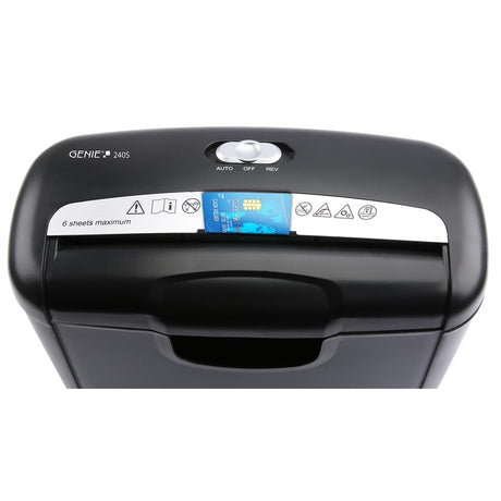 GENIE 240 S Aktenvernichter bis zu 6 Blatt Streifenschnitt mit Kreditkarten-Vernichtung