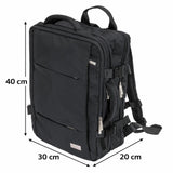 Camry CR 6881b Business Rucksack 24 L erweiterbar, Handgepäck Rucksack 40x20x30 cm, Laptoprucksack bis 15,6 Zoll, RFID, USB, YKK-Reißverschlüsse, wasserabweisend, schwarz
