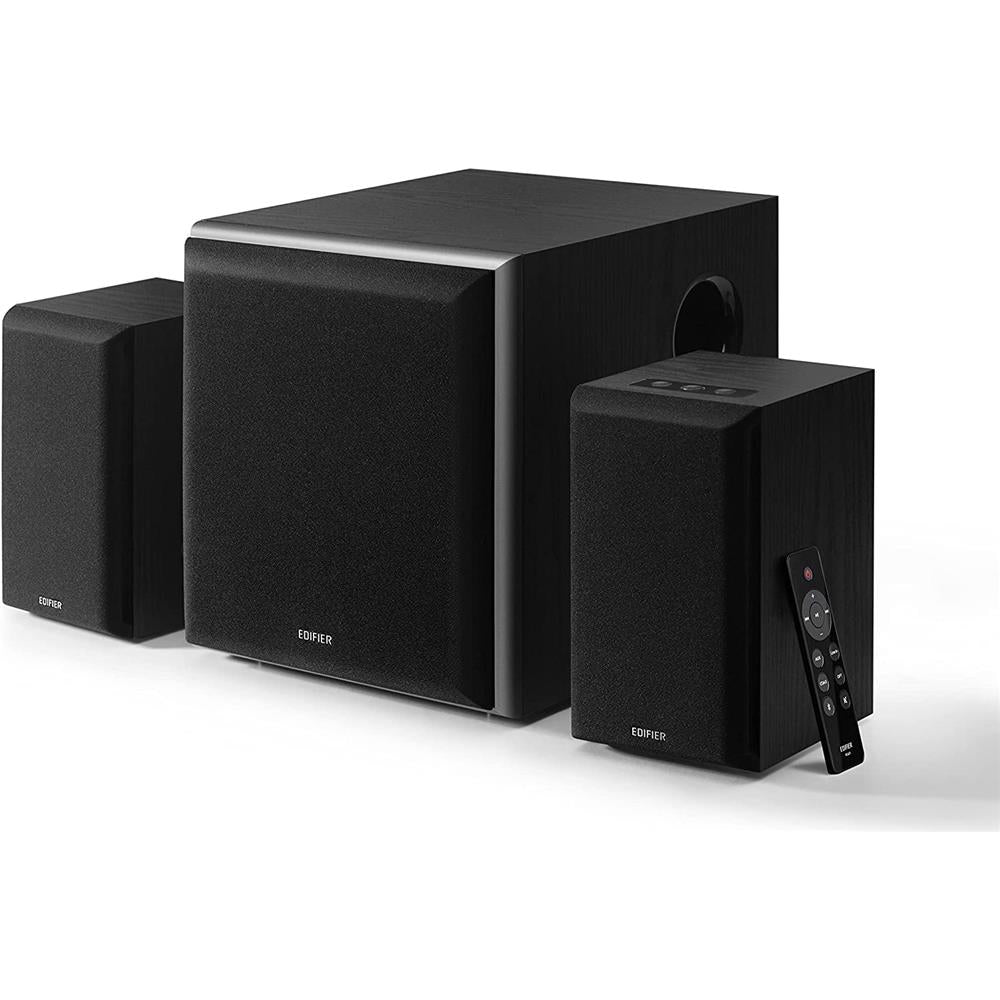 Edifier M601DB 2.1 Lautsprecher-System (110 Watt) mit Bluetooth und Fernbedienung, Schwarz