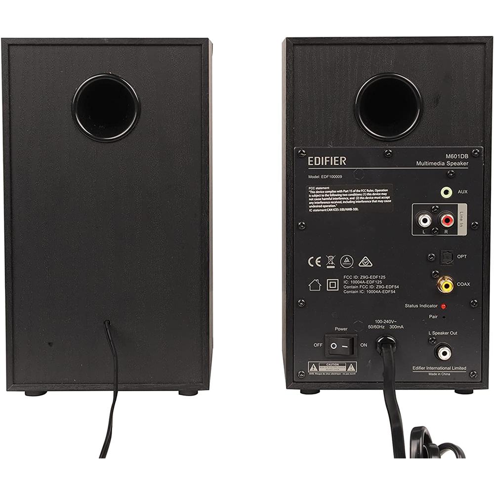 Edifier M601DB 2.1 Lautsprecher-System (110 Watt) mit Bluetooth und Fernbedienung, Schwarz