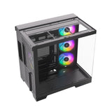 Silentware View A-RGB Black – Showcase Midi Tower mit Glasfront, Glas-Seitenfenster & 4 RGB Lüftern