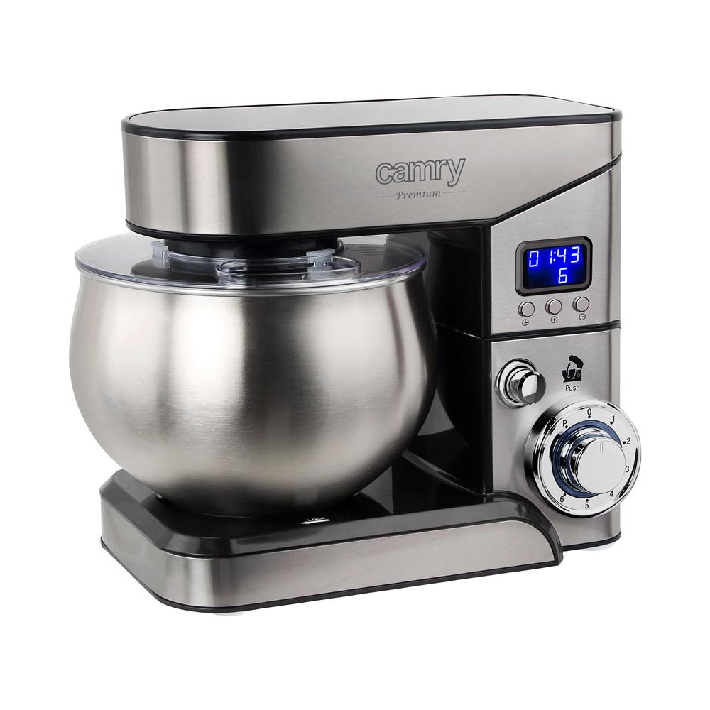 Camry CR 4223 Planeten Küchenmaschine 2000 Watt 5 L Silber LCD Edelstahl Mischsystem Küchengerät