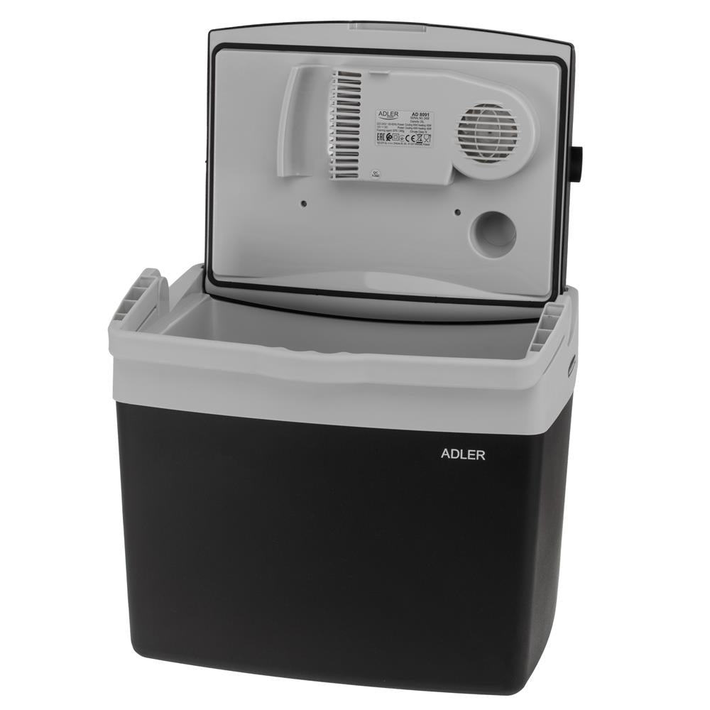 Adler AD 8091 Tragbare Kühlbox 25L elektrisch Auto Camping Picknick schwarz grau