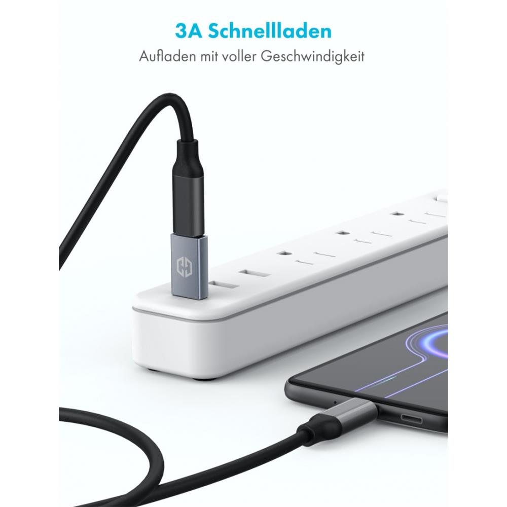 GRAUGEAR USB Type-C Adapter, Type-C Buchse auf Type-A Stecker