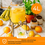 Adler AD 6741 Getränkespender 4 Liter aus Glas mit Metallständer