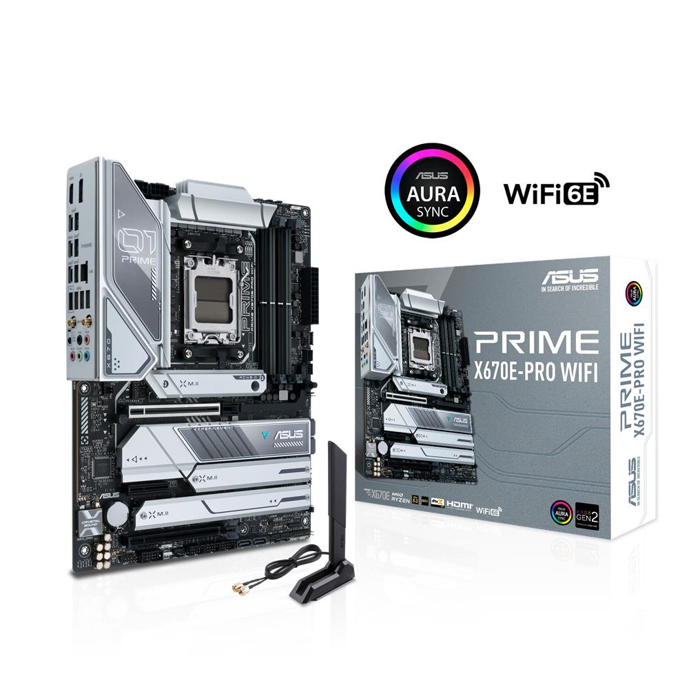 ASUS PRIME X670E-PRO WIFI Gaming Mainboard Sockel AMD AM5 Ryzen 7000 ATX PCIe 5.0 M.2 DDR5 USB 3.2