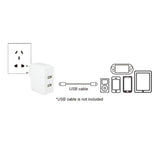 LogiLink Steckdosenadapter Dual-USB mit 2x USB-A, 17W, Weiß