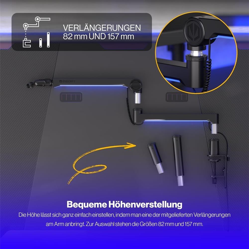 ENDORFY Broadcast Low Profile RGB Boom Arm, Mikrofonarm
