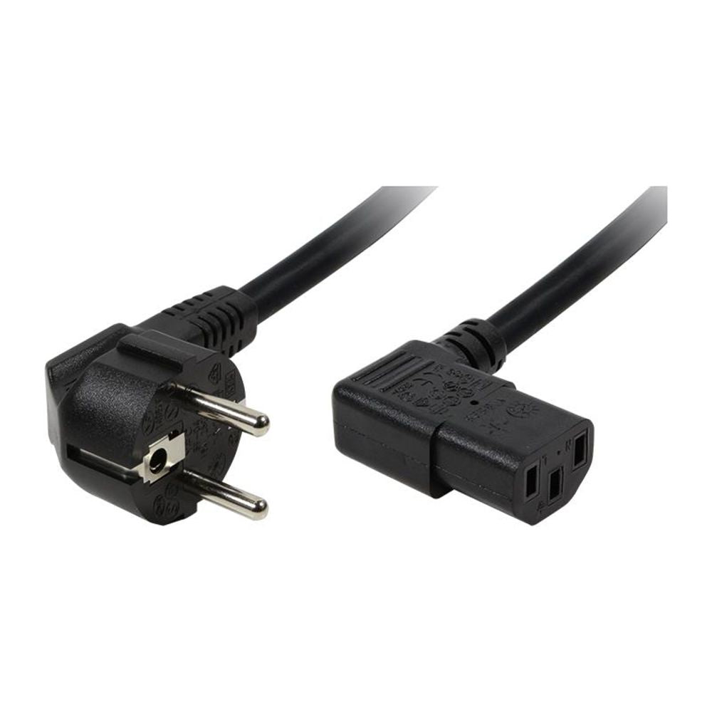 LogiLink Netzkabel Schutzkontaktstecker gewinkelt> Kaltgerätebuchse IEC C13 2m