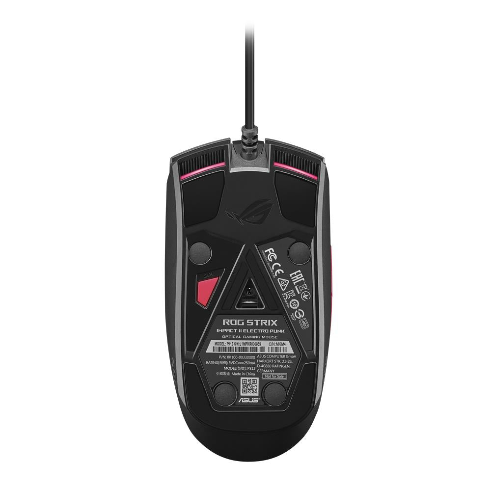 ASUS ROG Strix Impact II Electro Punk kabelgebundene Gaming Maus 6.200 DPI Aura-Sync schwarz/pink