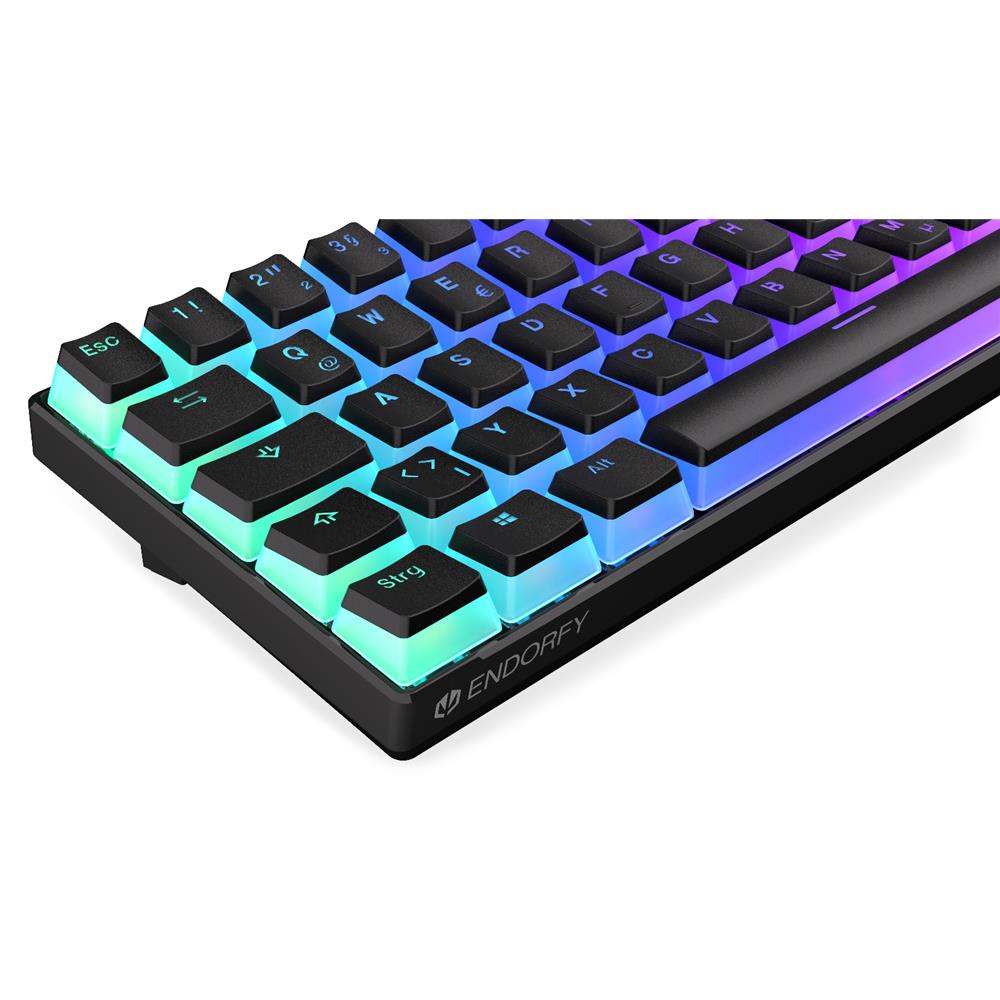 ENDORFY Thock Compact Wireless DE Kailh Box Black Pudding, Tastatur, DE-Layout, Schwarz, Kabellos, Beleuchtet