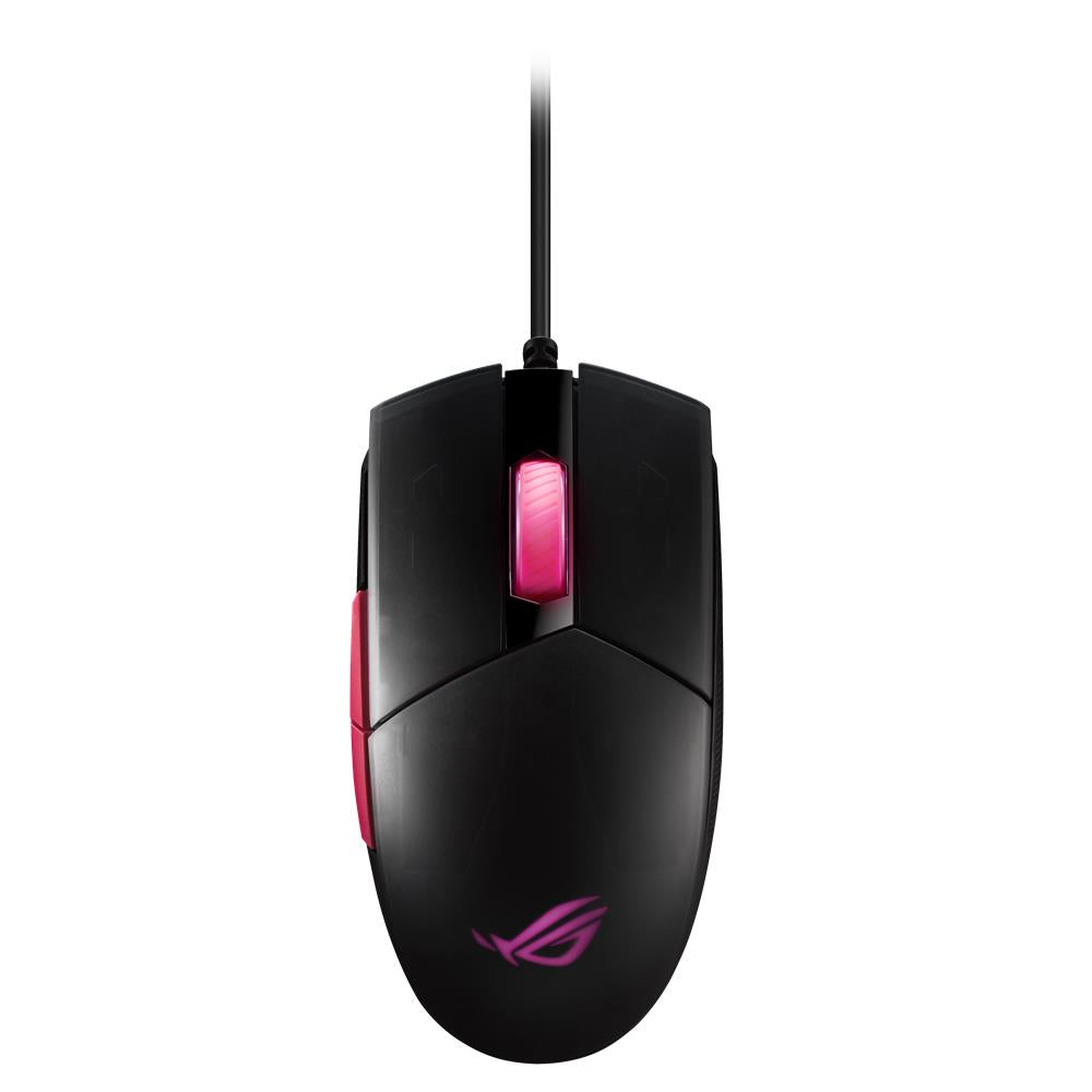 ASUS ROG Strix Impact II Electro Punk kabelgebundene Gaming Maus 6.200 DPI Aura-Sync schwarz/pink