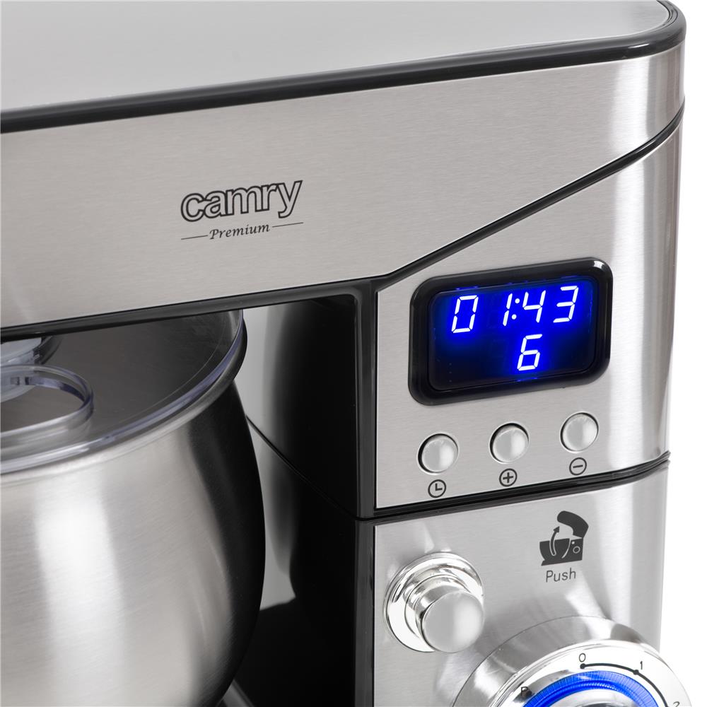 Camry CR 4223 Planeten Küchenmaschine 2000 Watt 5 L Silber LCD Edelstahl Mischsystem Küchengerät