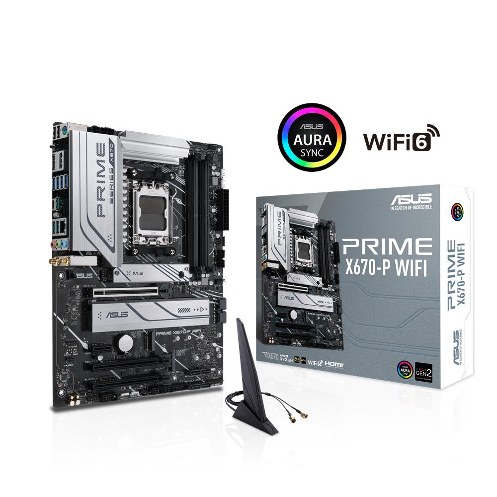 ASUS PRIME X670-P WIFI Gaming Mainboard Sockel AMD AM5 Ryzen 7000 ATX PCIe 5.0 M.2 DDR5 WiFi6