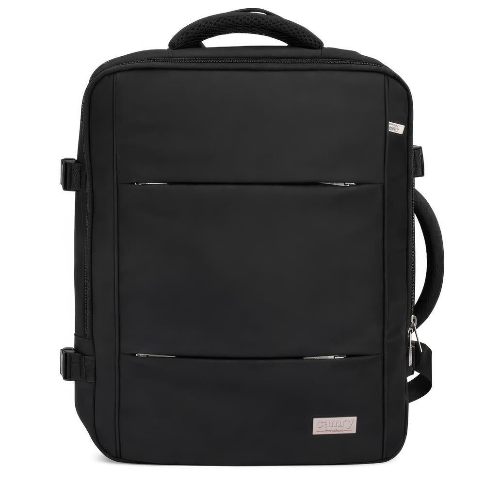 Camry CR 6881b Business Rucksack 24 L erweiterbar, Handgepäck Rucksack 40x20x30 cm, Laptoprucksack bis 15,6 Zoll, RFID, USB, YKK-Reißverschlüsse, wasserabweisend, schwarz