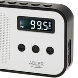 Adler AD 1907 PLL AM FM Digitalradio mit Weckerfunktion, USB C, Weiß Schwarz