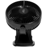 Adler AD 7342b Akku Ventilator mit Clip, USB Tischventilator 15,5 cm, Camping Ventilator, Clip Ventilator für Schreibtisch, Wohnmobil, Zelt und Büro, Schwarz