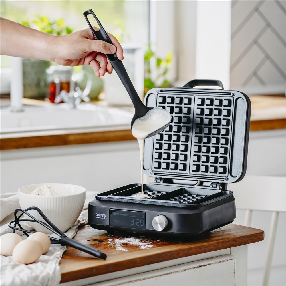 Camry CR 3086 Waffeleisen Schwarz Antihaftbeschichtet 6 Bräunungsstufen LED Anzeige