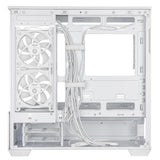 ASUS Prime AP202 ARGB White mATX PC Gehäuse mit Panorama Glas und GPU bis 420 mm