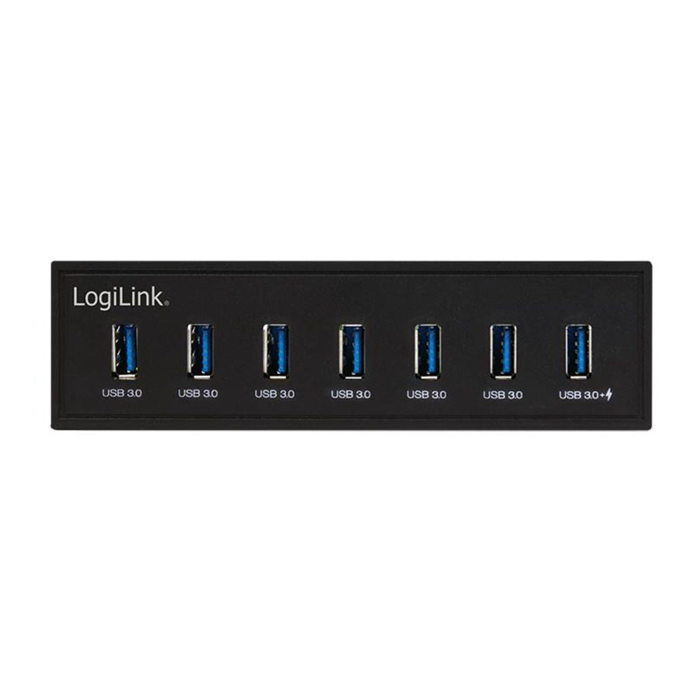 LogiLink USB 3.0 Hub 7-Port, intern, mit Schnellladeport für 5,25" Schacht