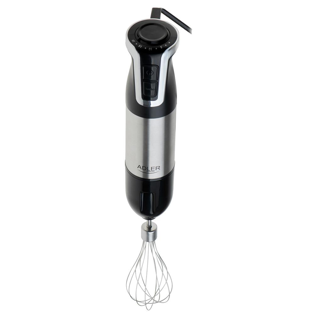 Adler AD 4627 Stabmixer Set elektrischer Handmixer Schneebesen Milchaufschäumer Turbo Funktion silber