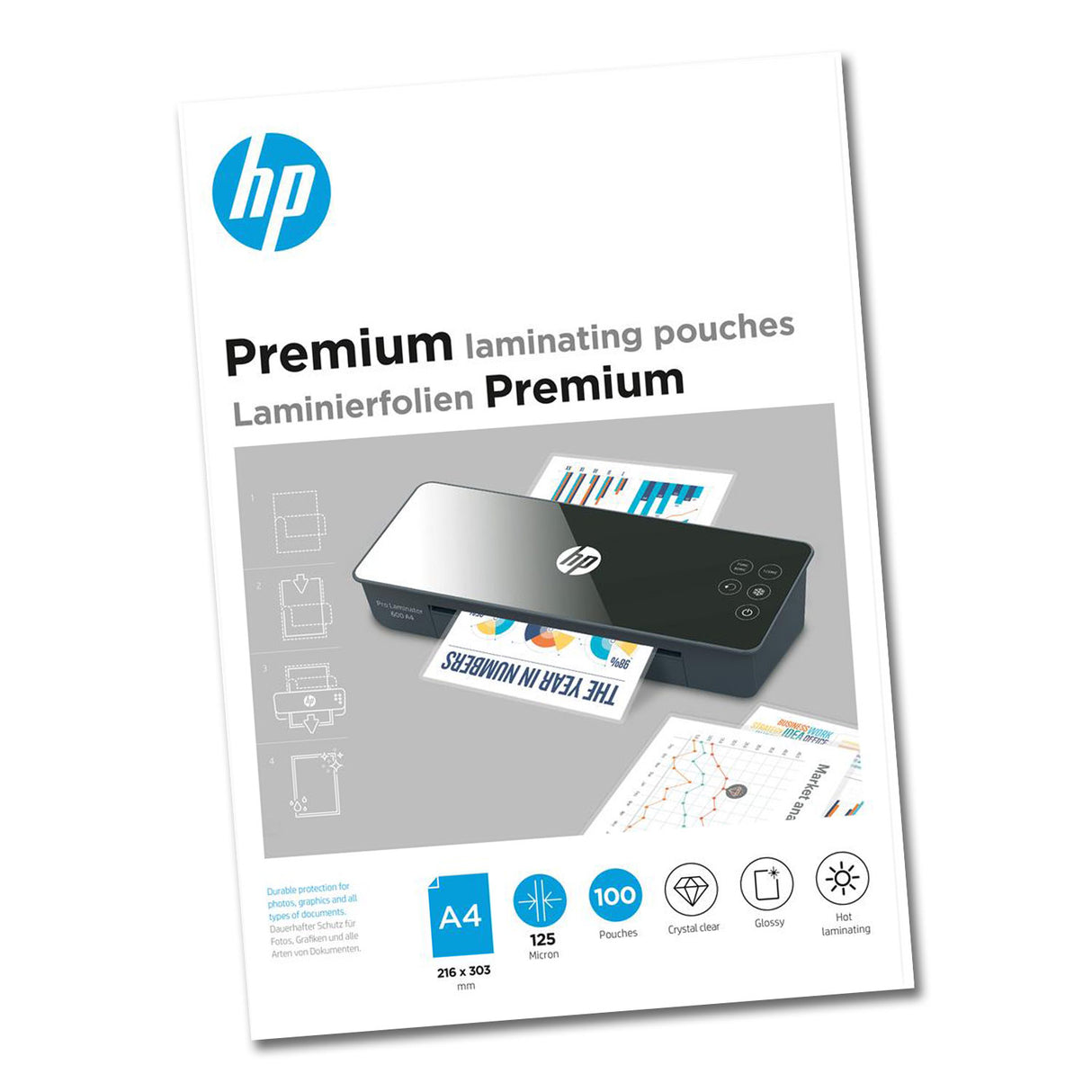 HP Premium Laminierfolien, DIN A4, 125 Micron, 100 Stück