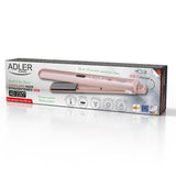 Adler AD 2327p Akku Glätteisen kabellos, USB-C Reise-Haarglätter mit Keramikplatten, LED-Display, 3 Temperaturstufen, Aufbewahrungsbeutel, Rosa
