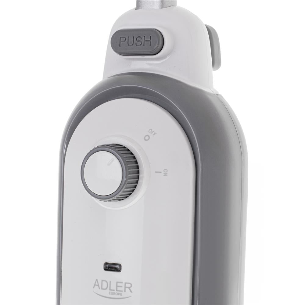 Adler AD 7057 Dampfreiniger Dampfmopp mit Reinigungspads 1300 W schnelle Aufheizzeit weiß grau