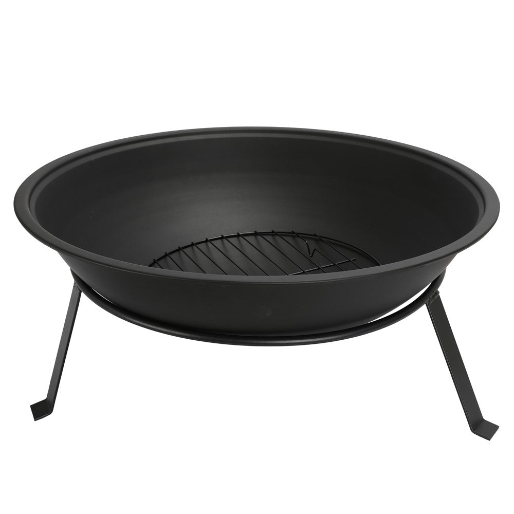 Adler AD 6818 Garten-Feuerschale aus Stahl, 55 cm, pulverbeschichtet, inkl. Innenrost, hitzebeständig