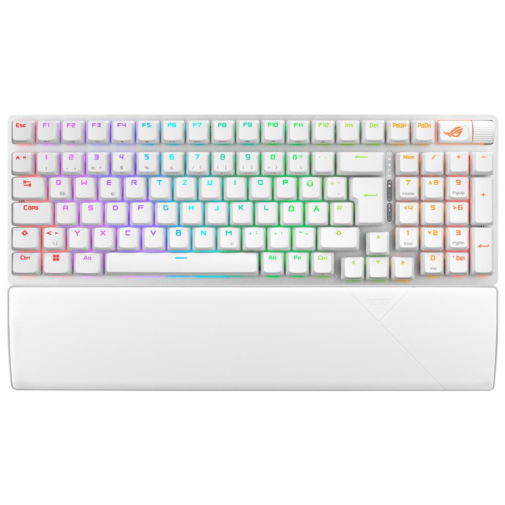 ASUS ROG Strix Scope II 96 Wireless White mechanische Gaming Tastatur, QWERTZ-Layout, weiß