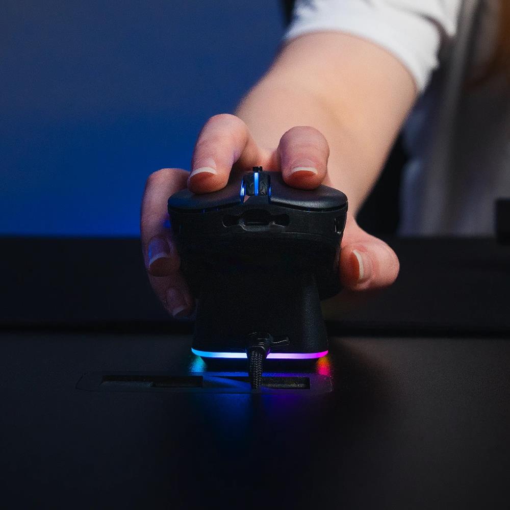 ENDORFY LIV Plus Wireless, Leichte kabellose Gaming-Maus inkl. Ladestation, Schwarz | EY6A016